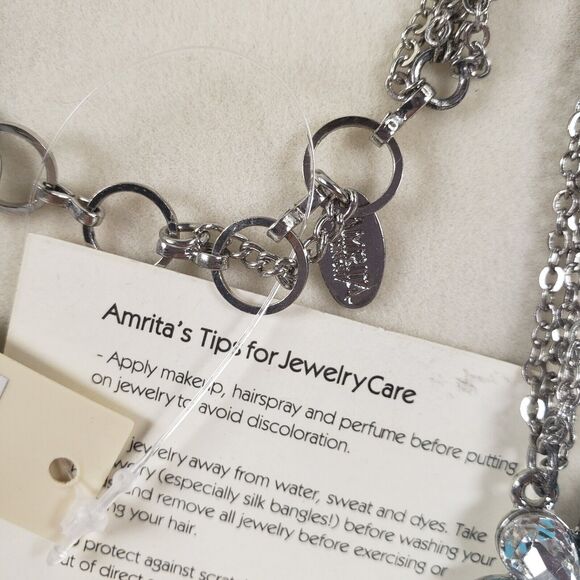 Amrita Singh Majestic Turquoise Austrian Crystal Statement Necklace Gift Box - Picture 6 of 15